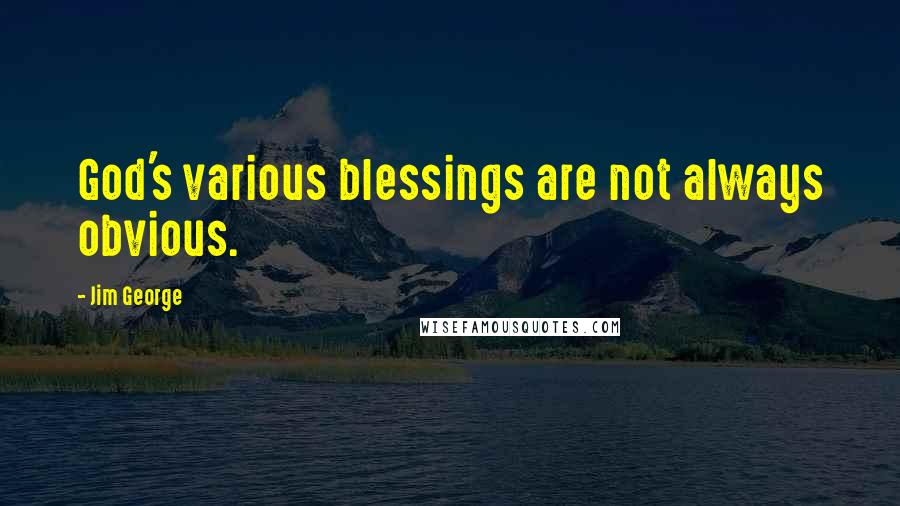 Jim George Quotes: God's various blessings are not always obvious.