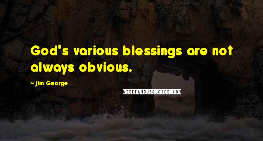 Jim George Quotes: God's various blessings are not always obvious.