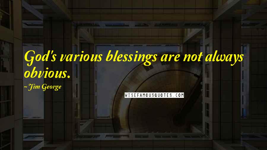 Jim George Quotes: God's various blessings are not always obvious.