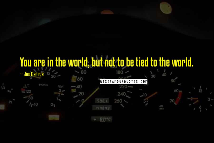 Jim George Quotes: You are in the world, but not to be tied to the world.