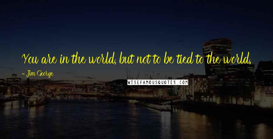 Jim George Quotes: You are in the world, but not to be tied to the world.