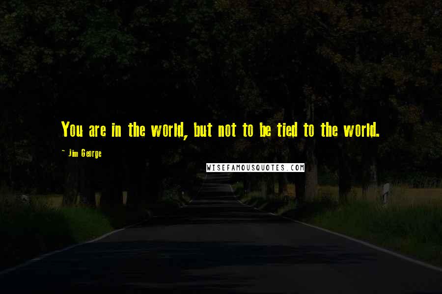 Jim George Quotes: You are in the world, but not to be tied to the world.