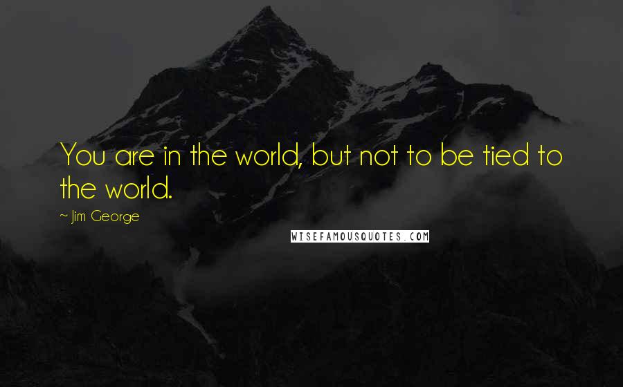 Jim George Quotes: You are in the world, but not to be tied to the world.