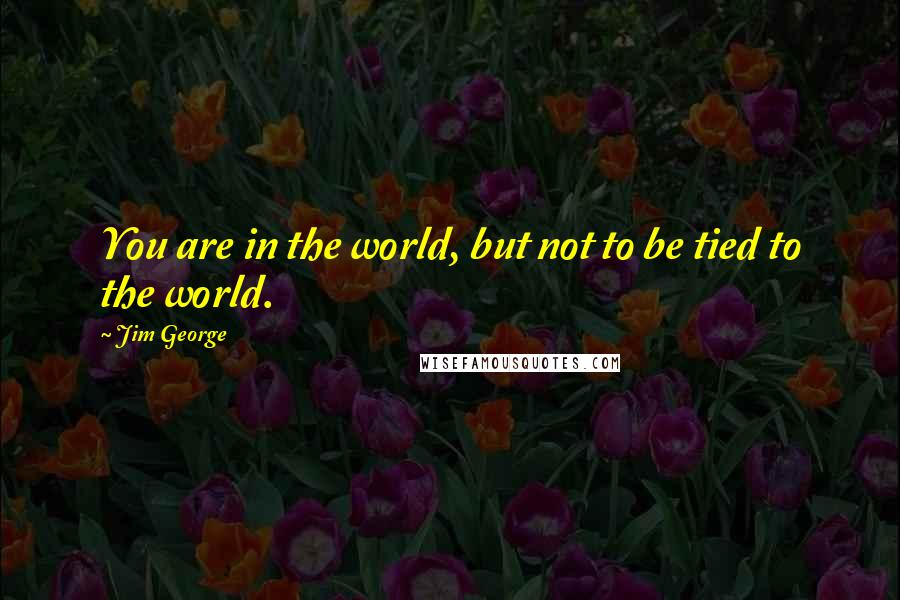 Jim George Quotes: You are in the world, but not to be tied to the world.