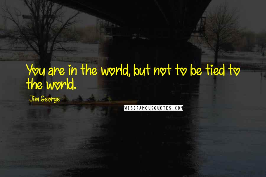Jim George Quotes: You are in the world, but not to be tied to the world.
