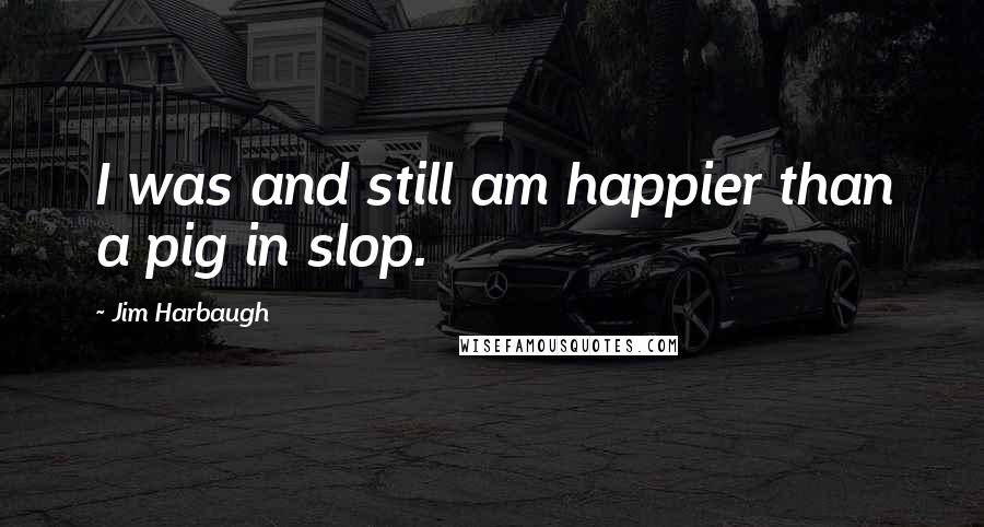 Jim Harbaugh Quotes: I was and still am happier than a pig in slop.