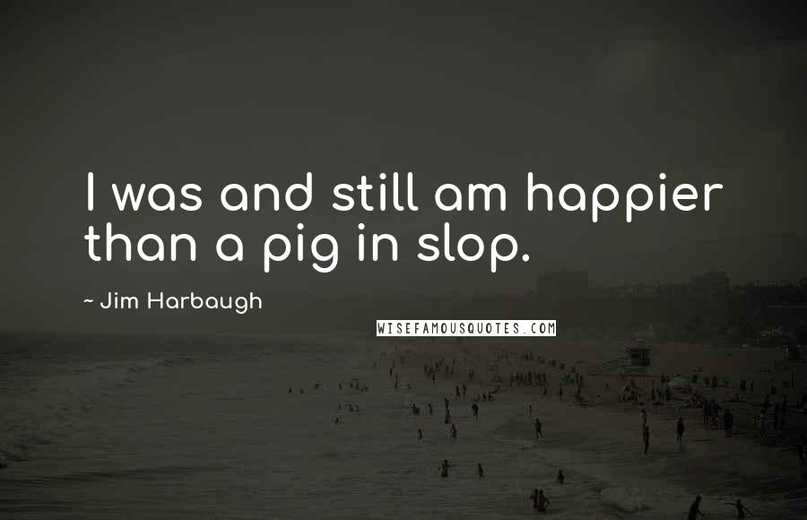 Jim Harbaugh Quotes: I was and still am happier than a pig in slop.