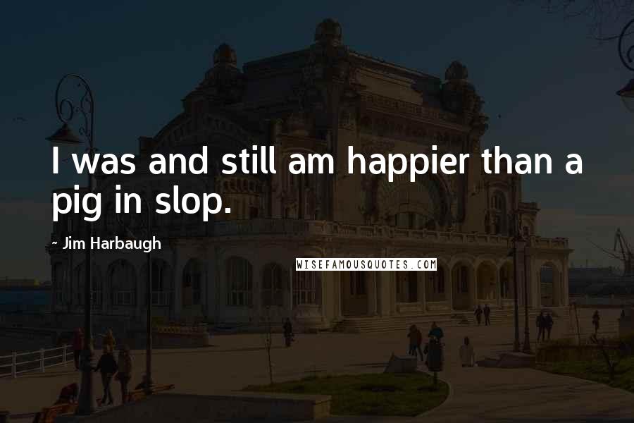 Jim Harbaugh Quotes: I was and still am happier than a pig in slop.