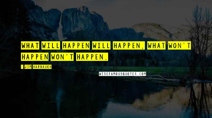 Jim Harbaugh Quotes: What will happen will happen, what won't happen won't happen.