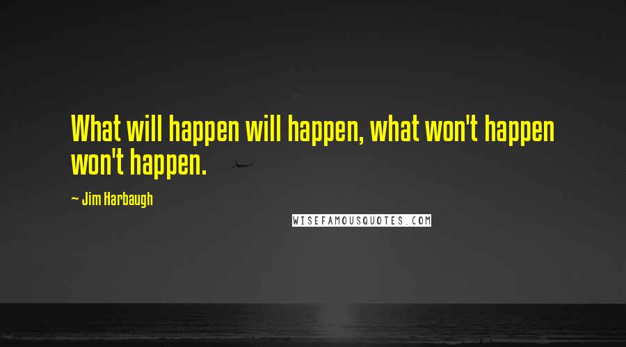 Jim Harbaugh Quotes: What will happen will happen, what won't happen won't happen.