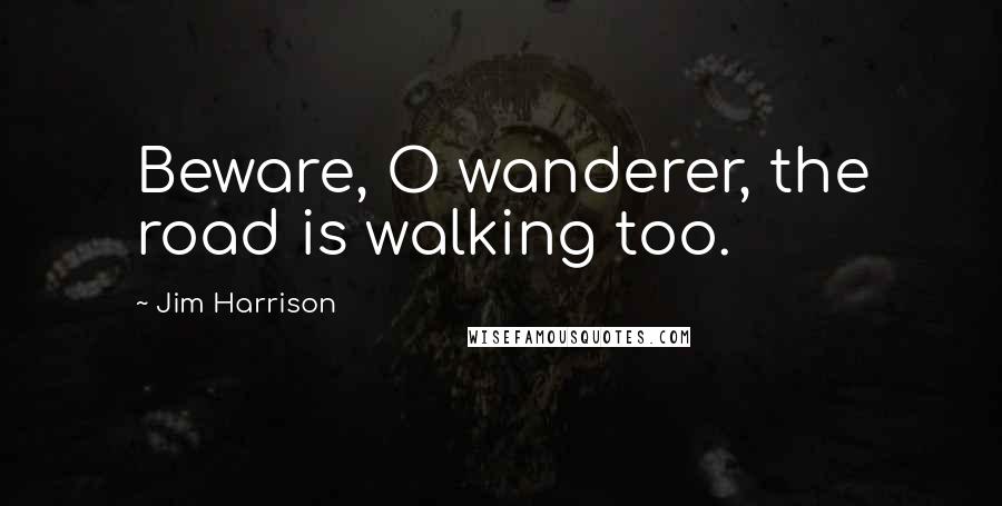 Jim Harrison Quotes: Beware, O wanderer, the road is walking too.