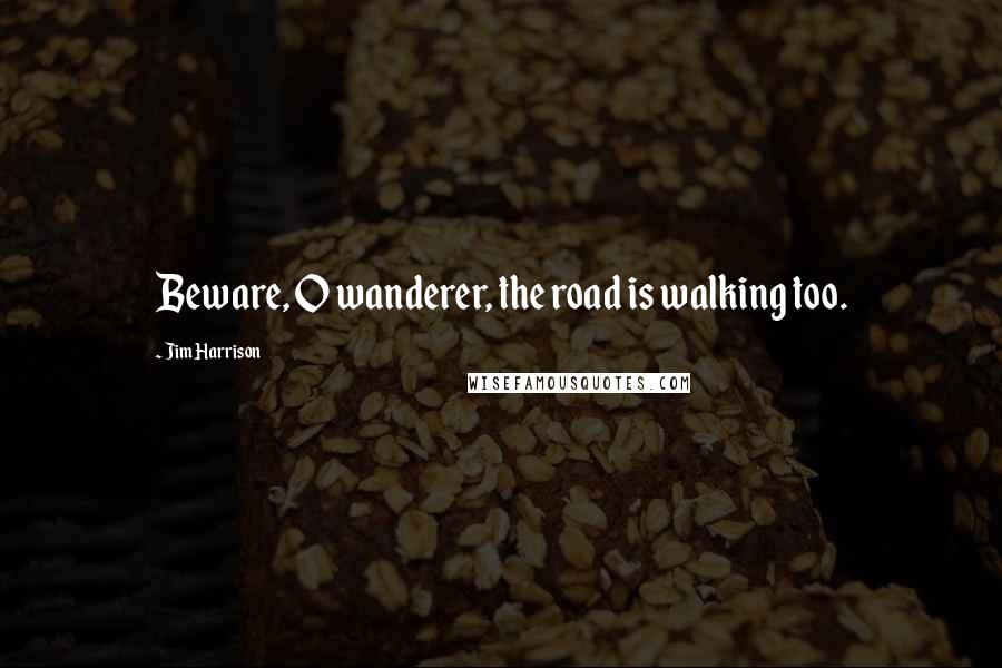 Jim Harrison Quotes: Beware, O wanderer, the road is walking too.