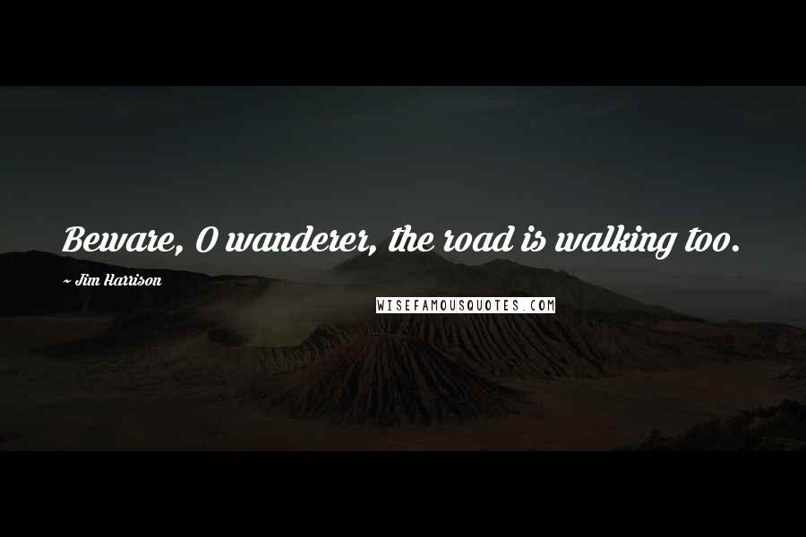 Jim Harrison Quotes: Beware, O wanderer, the road is walking too.