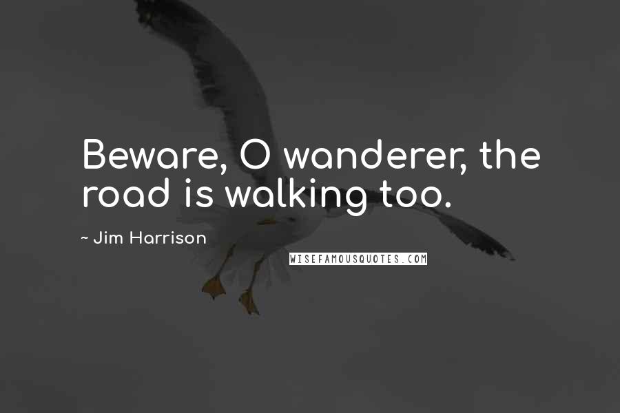 Jim Harrison Quotes: Beware, O wanderer, the road is walking too.