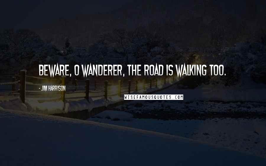 Jim Harrison Quotes: Beware, O wanderer, the road is walking too.