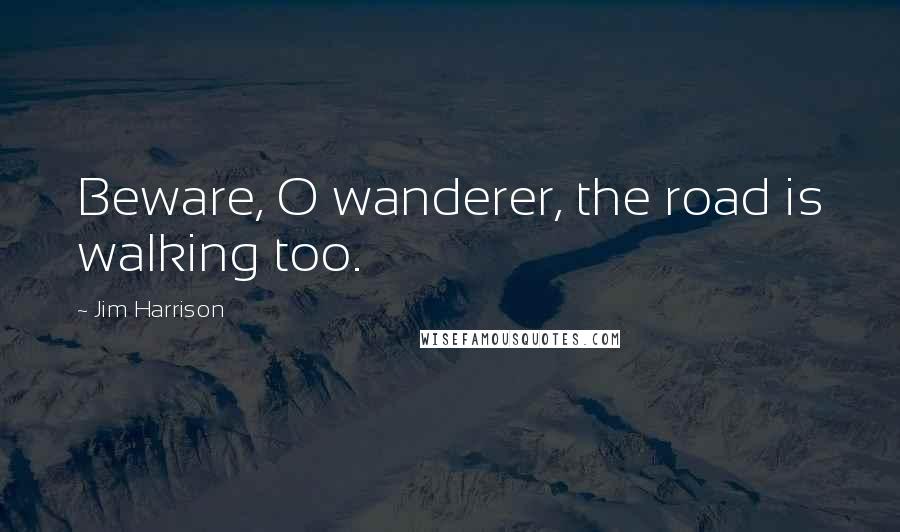 Jim Harrison Quotes: Beware, O wanderer, the road is walking too.
