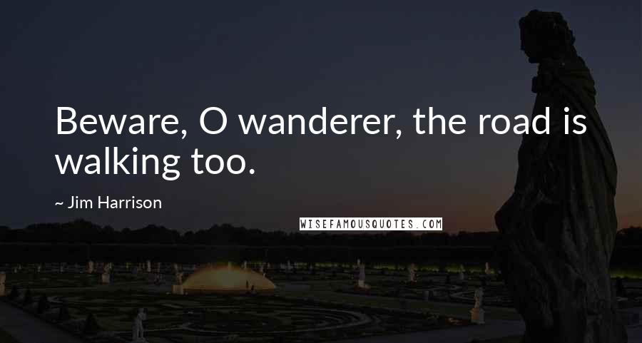 Jim Harrison Quotes: Beware, O wanderer, the road is walking too.