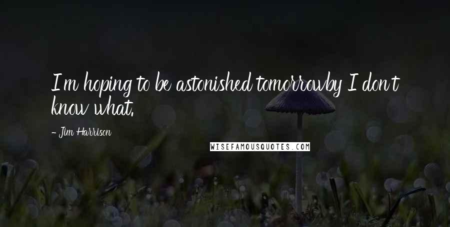 Jim Harrison Quotes: I'm hoping to be astonished tomorrowby I don't know what.