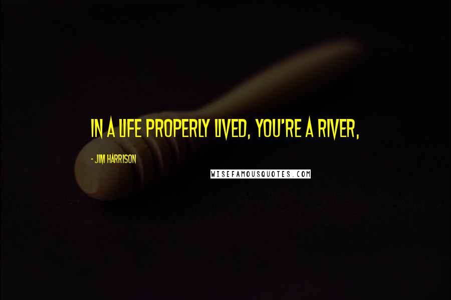 Jim Harrison Quotes: In a life properly lived, you're a river,