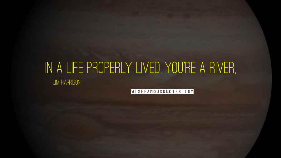 Jim Harrison Quotes: In a life properly lived, you're a river,