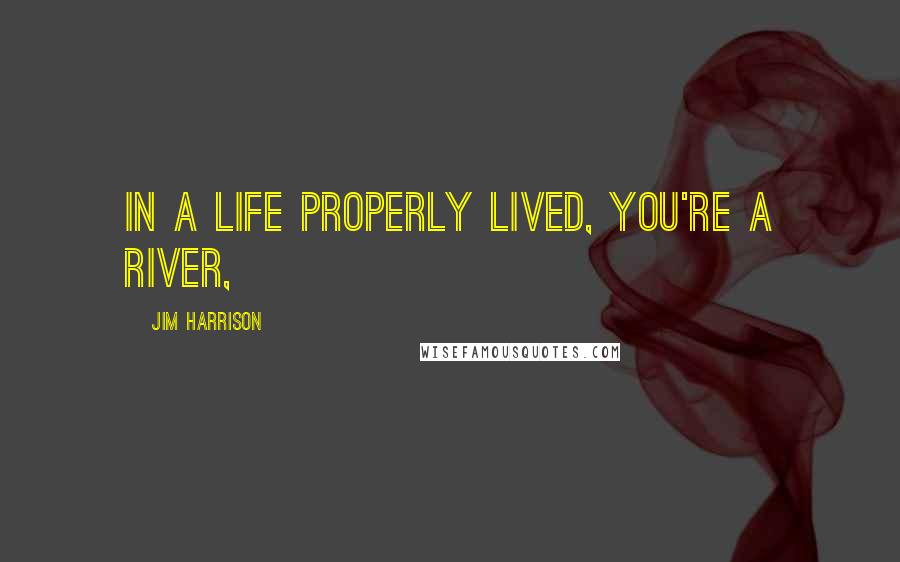 Jim Harrison Quotes: In a life properly lived, you're a river,