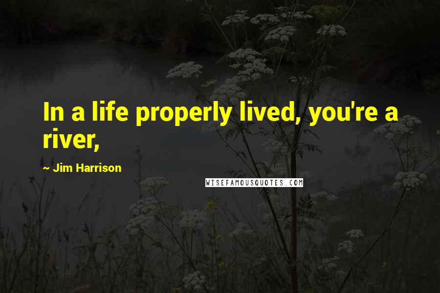 Jim Harrison Quotes: In a life properly lived, you're a river,