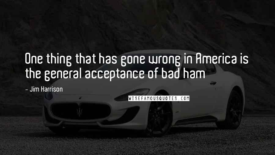 Jim Harrison Quotes: One thing that has gone wrong in America is the general acceptance of bad ham