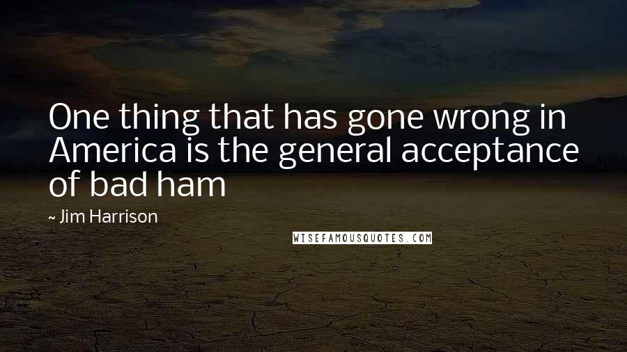 Jim Harrison Quotes: One thing that has gone wrong in America is the general acceptance of bad ham