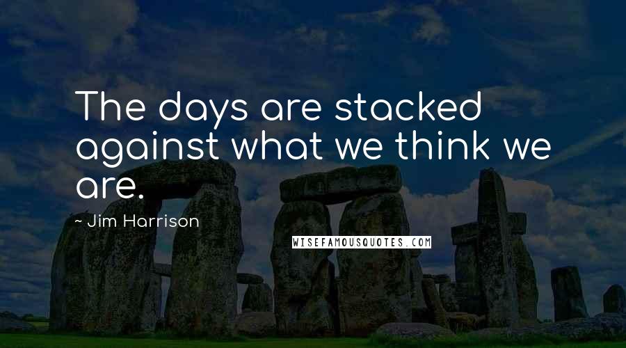 Jim Harrison Quotes: The days are stacked against what we think we are.