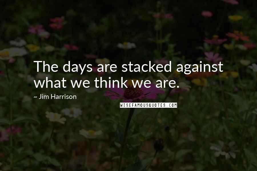 Jim Harrison Quotes: The days are stacked against what we think we are.