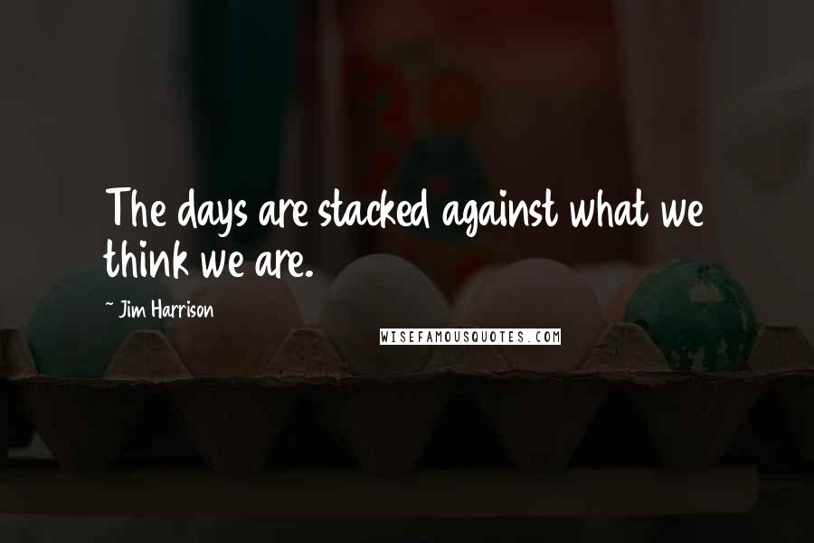 Jim Harrison Quotes: The days are stacked against what we think we are.
