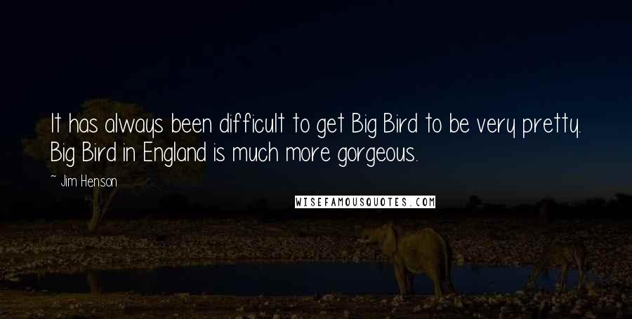 Jim Henson Quotes: It has always been difficult to get Big Bird to be very pretty. Big Bird in England is much more gorgeous.