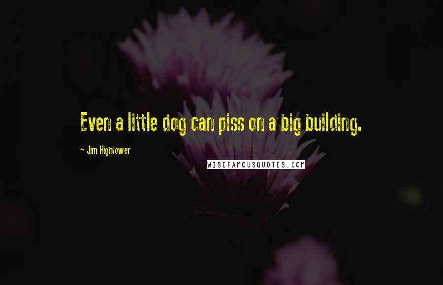 Jim Hightower Quotes: Even a little dog can piss on a big building.