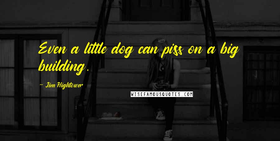 Jim Hightower Quotes: Even a little dog can piss on a big building.