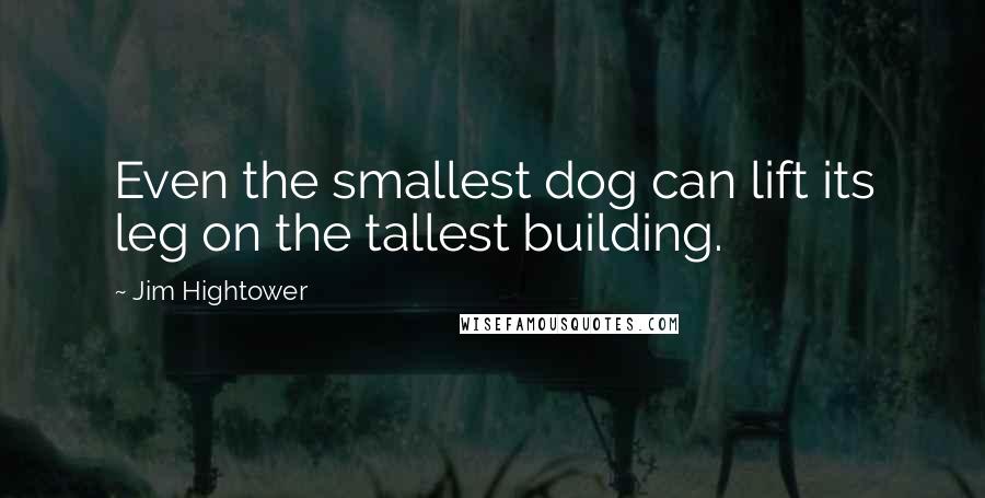 Jim Hightower Quotes: Even the smallest dog can lift its leg on the tallest building.