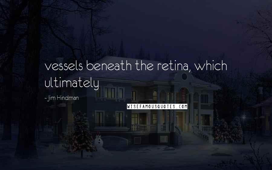 Jim Hindman Quotes: vessels beneath the retina, which ultimately