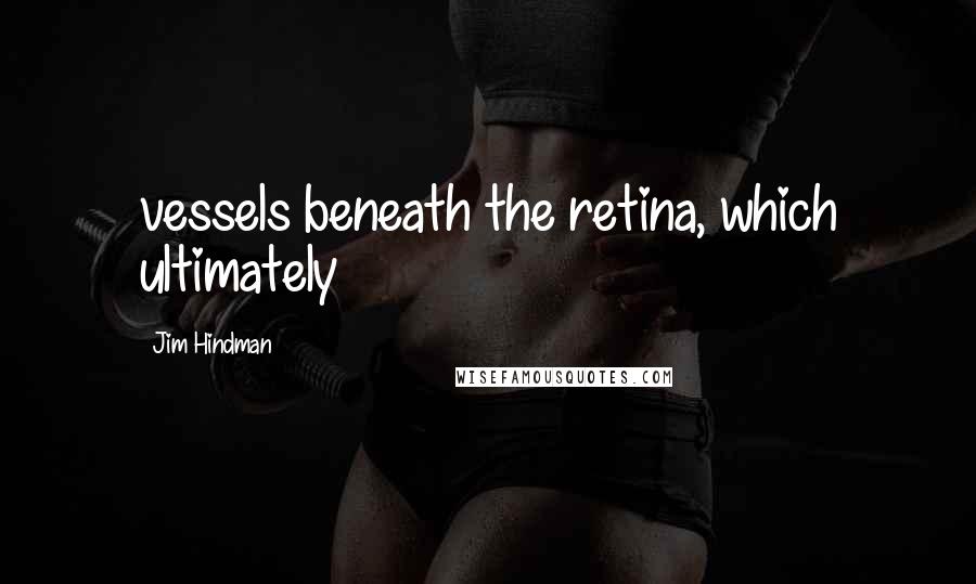 Jim Hindman Quotes: vessels beneath the retina, which ultimately