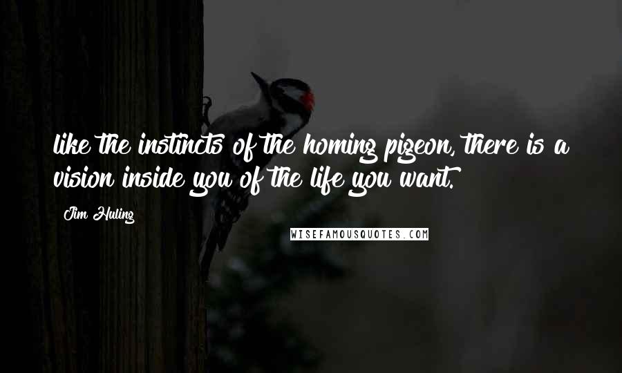 Jim Huling Quotes: like the instincts of the homing pigeon, there is a vision inside you of the life you want.