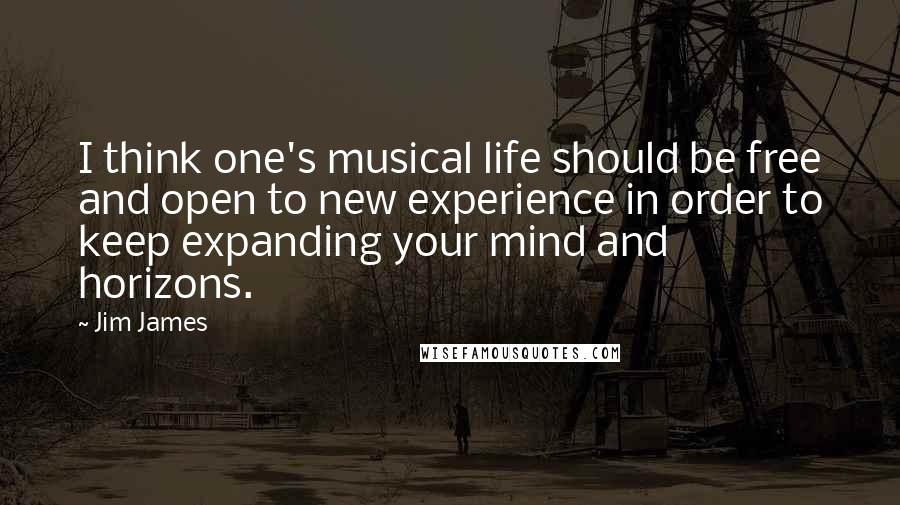 Jim James Quotes: I think one's musical life should be free and open to new experience in order to keep expanding your mind and horizons.