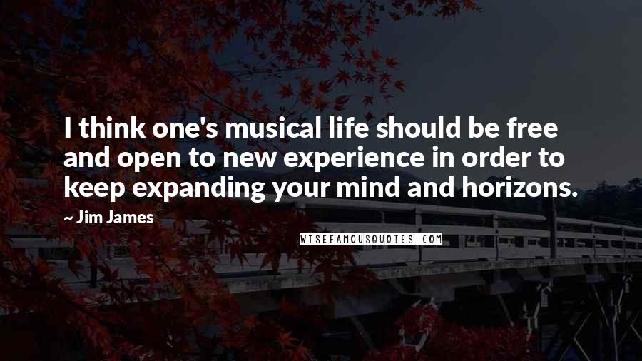 Jim James Quotes: I think one's musical life should be free and open to new experience in order to keep expanding your mind and horizons.