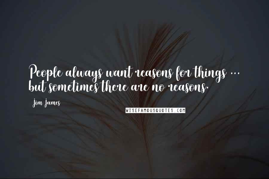 Jim James Quotes: People always want reasons for things ... but sometimes there are no reasons.