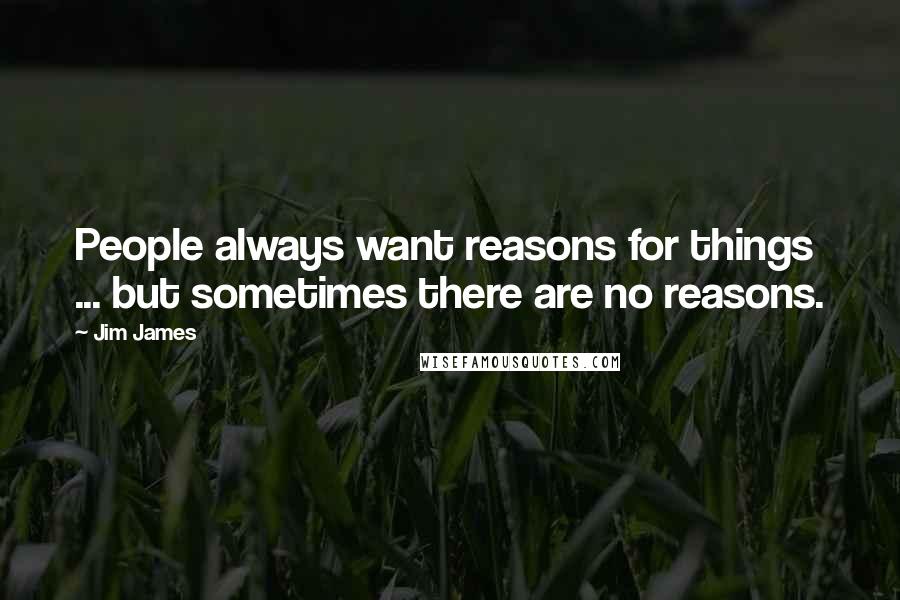 Jim James Quotes: People always want reasons for things ... but sometimes there are no reasons.