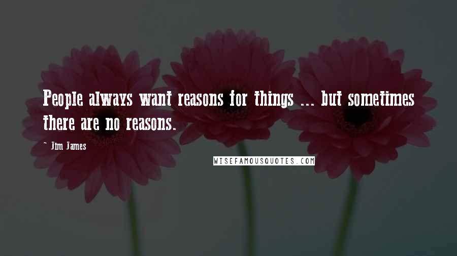 Jim James Quotes: People always want reasons for things ... but sometimes there are no reasons.