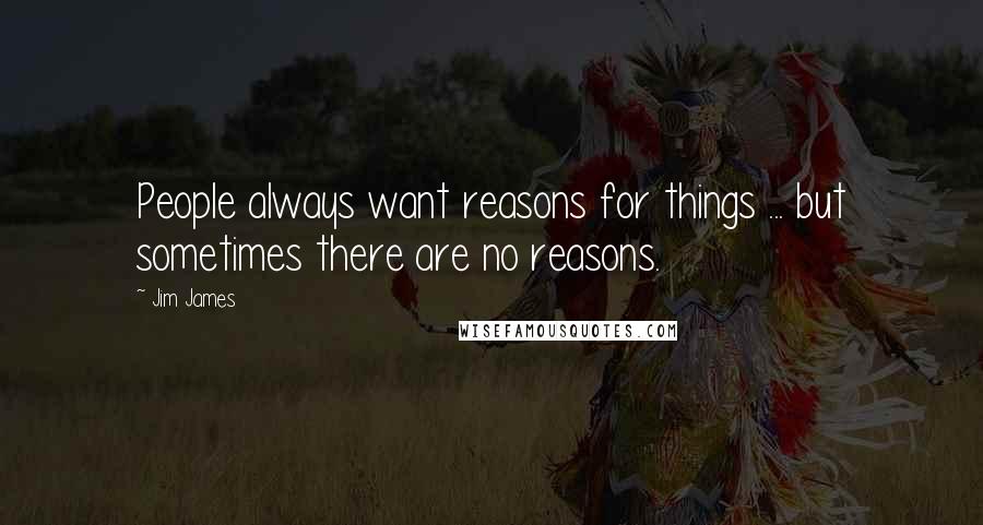 Jim James Quotes: People always want reasons for things ... but sometimes there are no reasons.