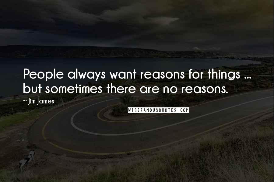 Jim James Quotes: People always want reasons for things ... but sometimes there are no reasons.