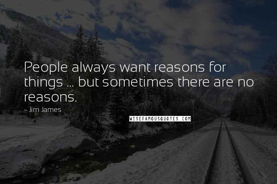 Jim James Quotes: People always want reasons for things ... but sometimes there are no reasons.