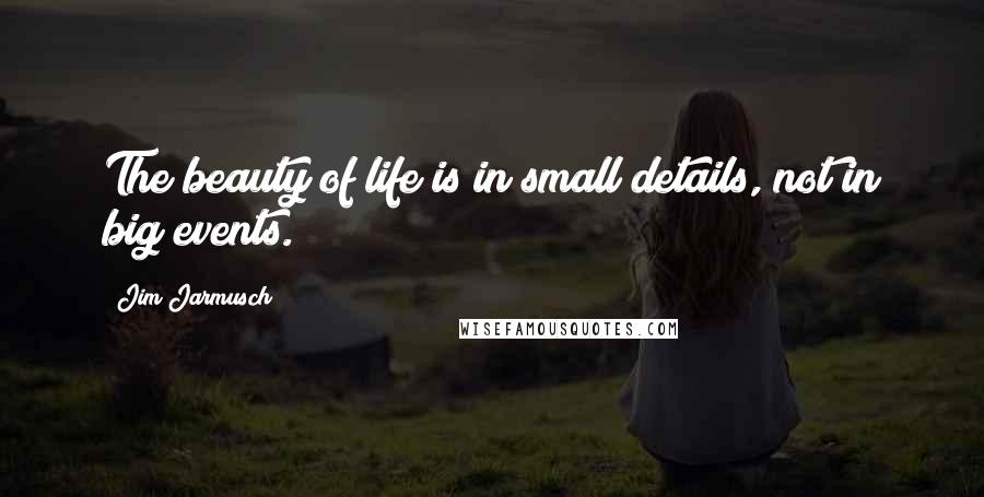 Jim Jarmusch Quotes: The beauty of life is in small details, not in big events.