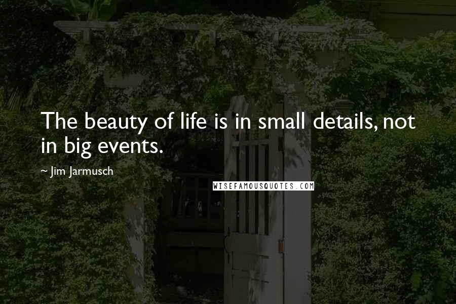 Jim Jarmusch Quotes: The beauty of life is in small details, not in big events.