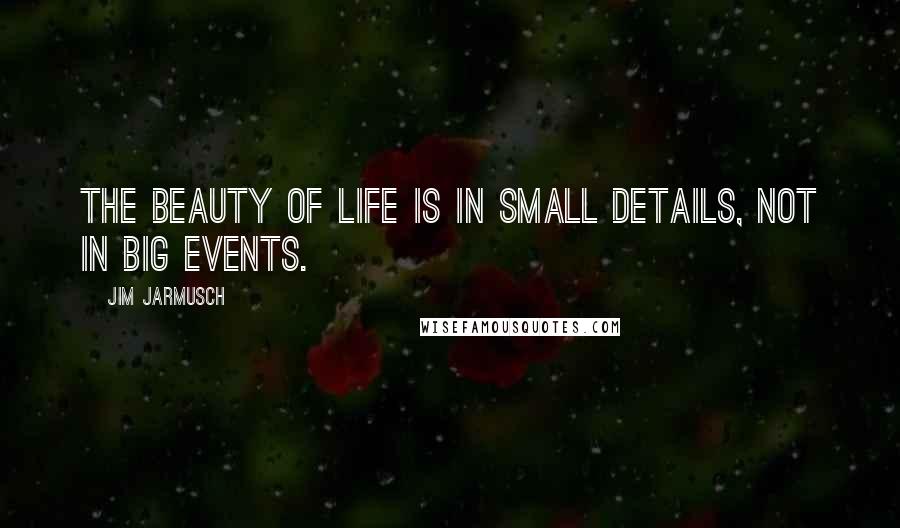 Jim Jarmusch Quotes: The beauty of life is in small details, not in big events.
