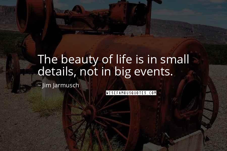 Jim Jarmusch Quotes: The beauty of life is in small details, not in big events.